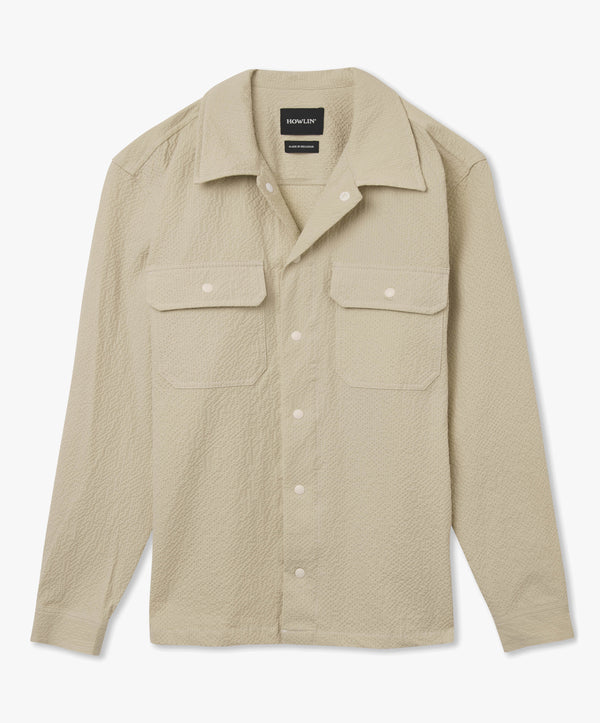 howlin Magic Work Shirt - Ecru Seersucker