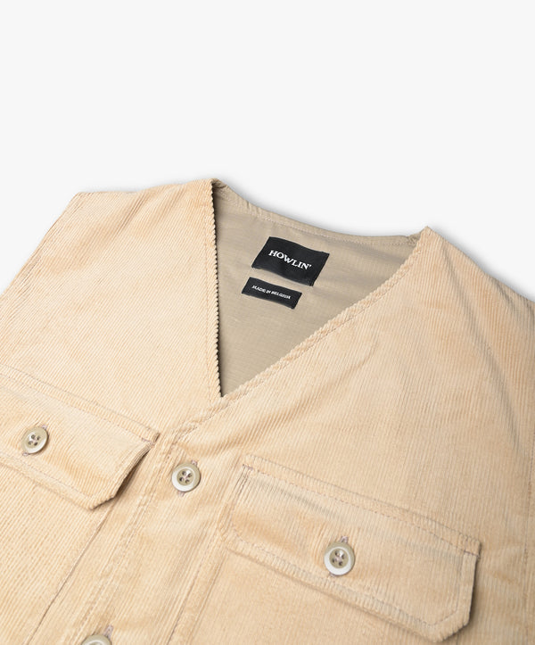 Howlin Seven Days Awake Vest - Sand Summer Corduroy