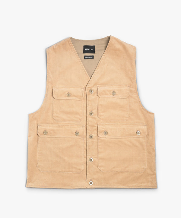 howlin Seven Days Awake Vest - Sand Summer Corduroy