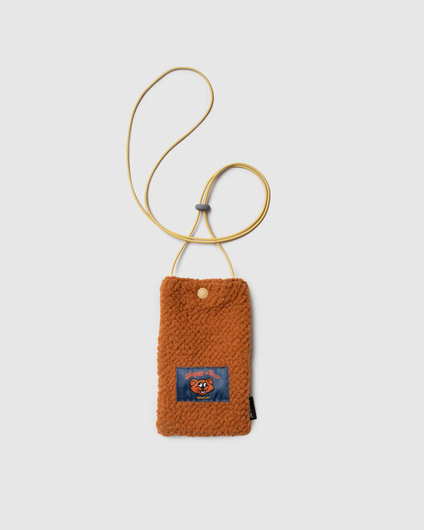 howlin Shaggy Bear Pouch - Recycled Shearling Cognac