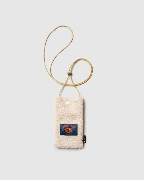 howlin Shaggy Bear Pouch - Recycled Shearling Ecru