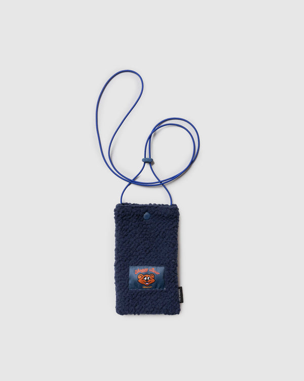 howlin Shaggy Bear Pouch - Recycled Shearling Navy