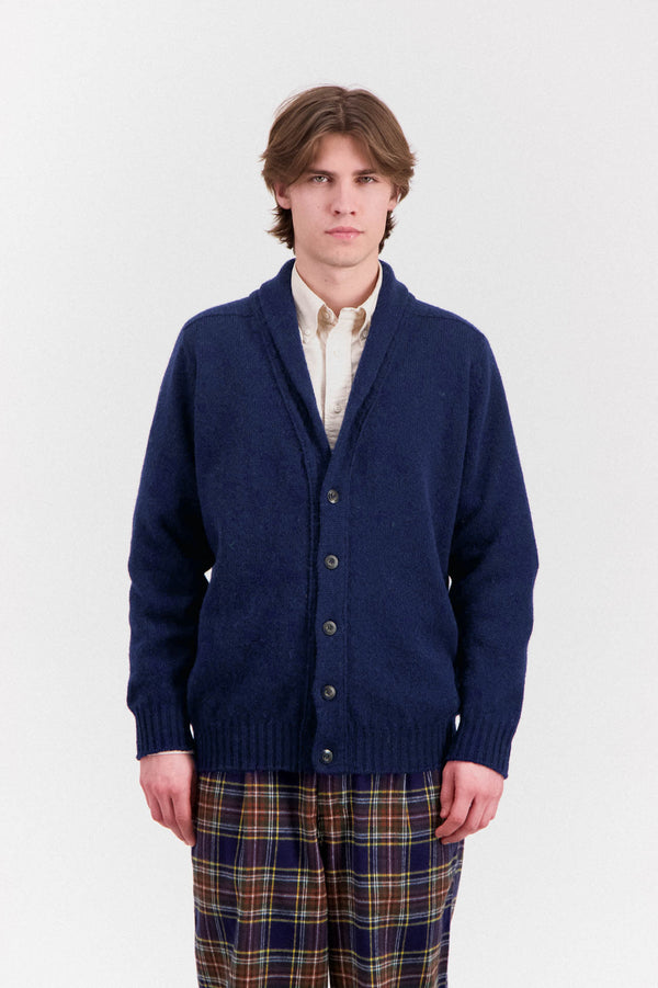 Howlin Shaggy Bear - Shawl Cardigan - Deep Blue