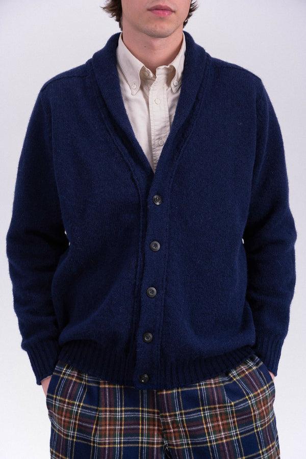 Howlin Shaggy Bear - Shawl Cardigan - Deep Blue