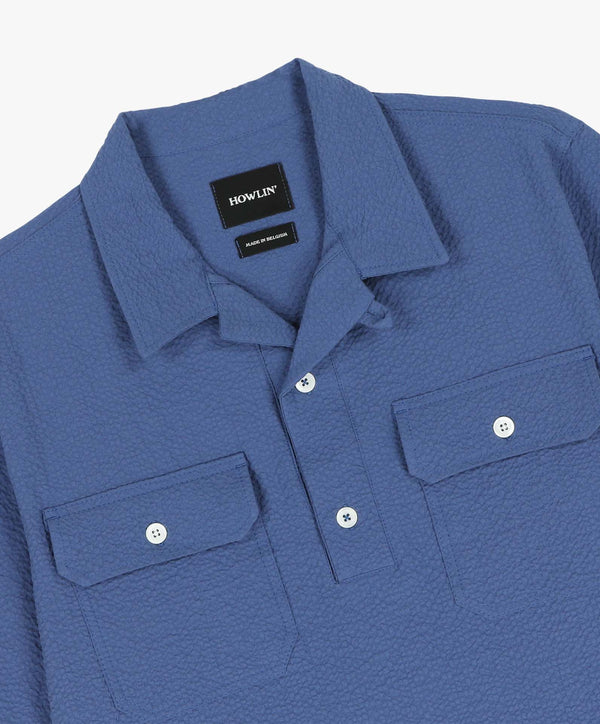 Howlin Space Operator Shirt - Seersucker - Blue