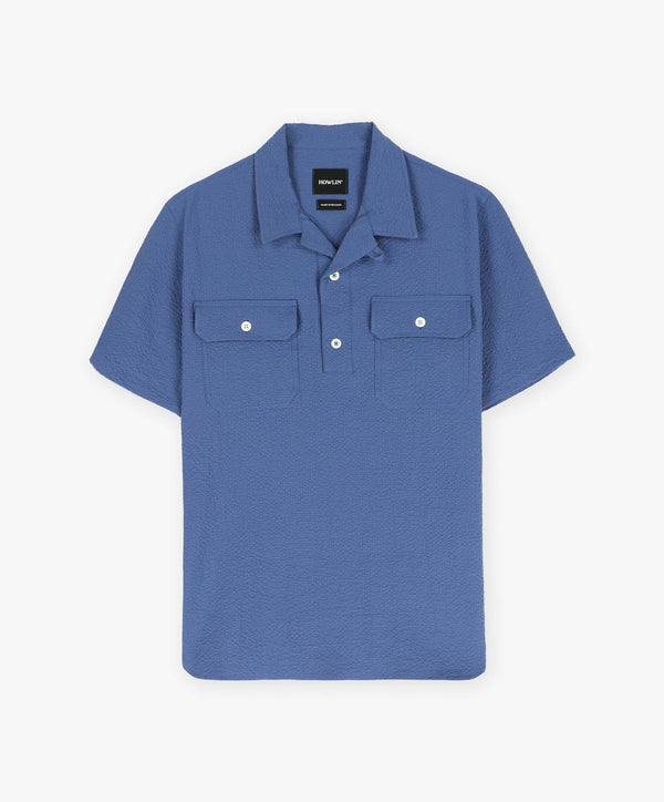 howlin Space Operator Shirt - Seersucker - Blue