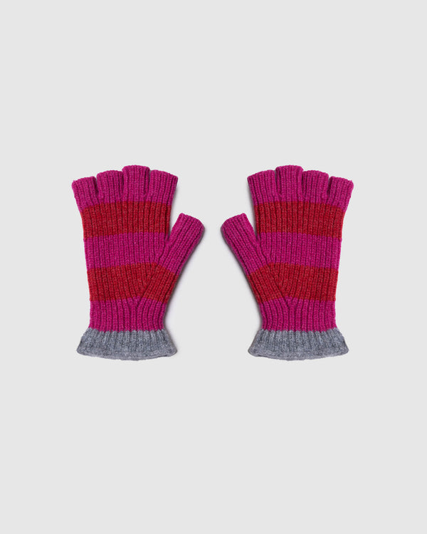 howlin Striped No Fingers Ribbed Gloves - Mixed Up