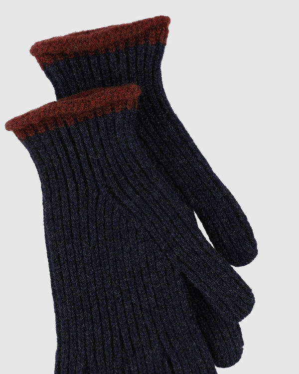 Howlin Wind It Up Ribbed Gloves - Navy