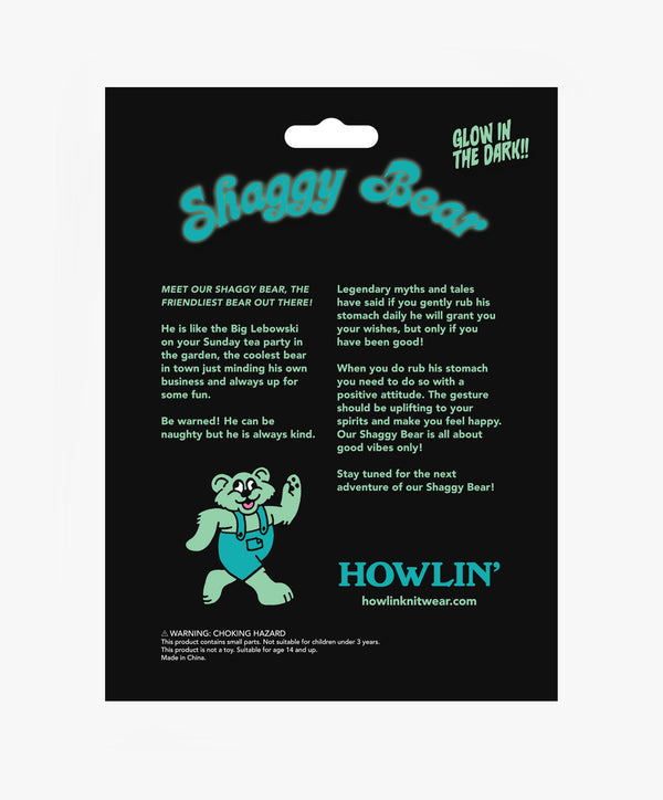 Howlin Shaggy Bear Keychain Glow In The Dark *Limited Edition*