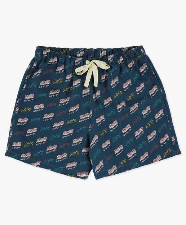 howlin Smiling Shorts - Azzuro Howlin' Piano Hemp Print