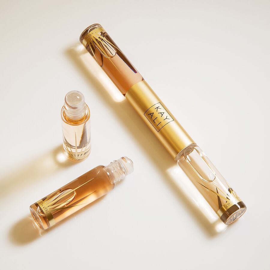 Huda Beauty Déjà Vu White Flower | 57 & Invite Only Amber | 23 EDP Intense Rollerball