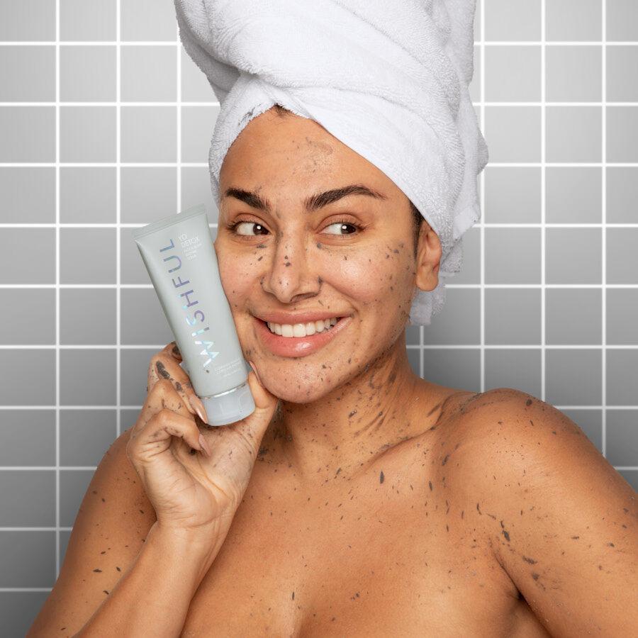 Huda Beauty Yo Detox Charcoal Face & Body Enzyme Scrub