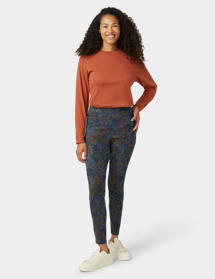hue Autumn Paisley Denim Legging