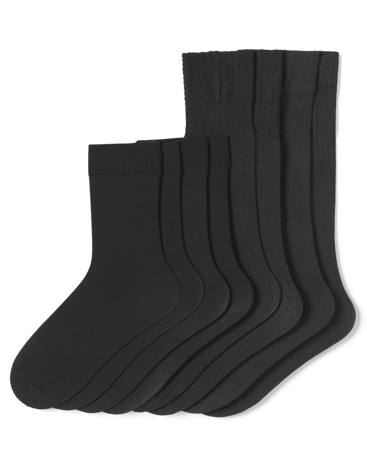 hue Cable/Rib/Opaque Assorted Knee Hi 4 Pair Pack