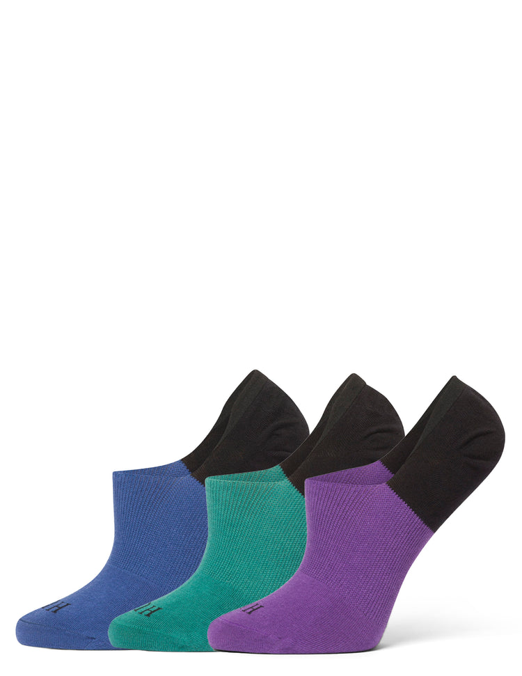 Hue Cotton No Show Arch Hug Sock 3 Pair Pack