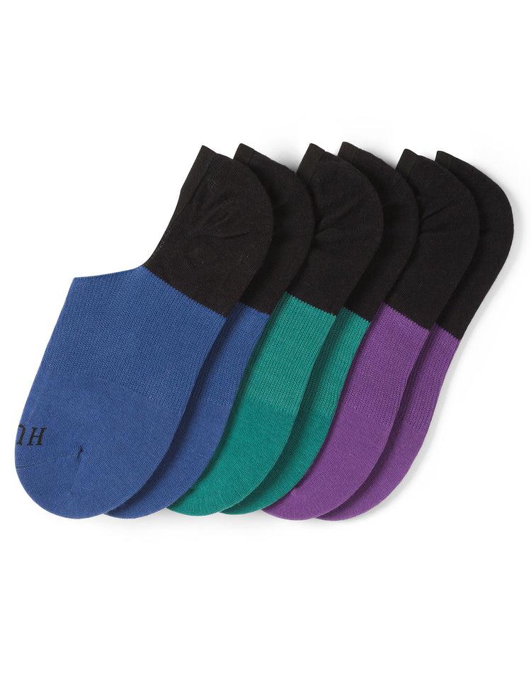 hue Cotton No Show Arch Hug Sock 3 Pair Pack