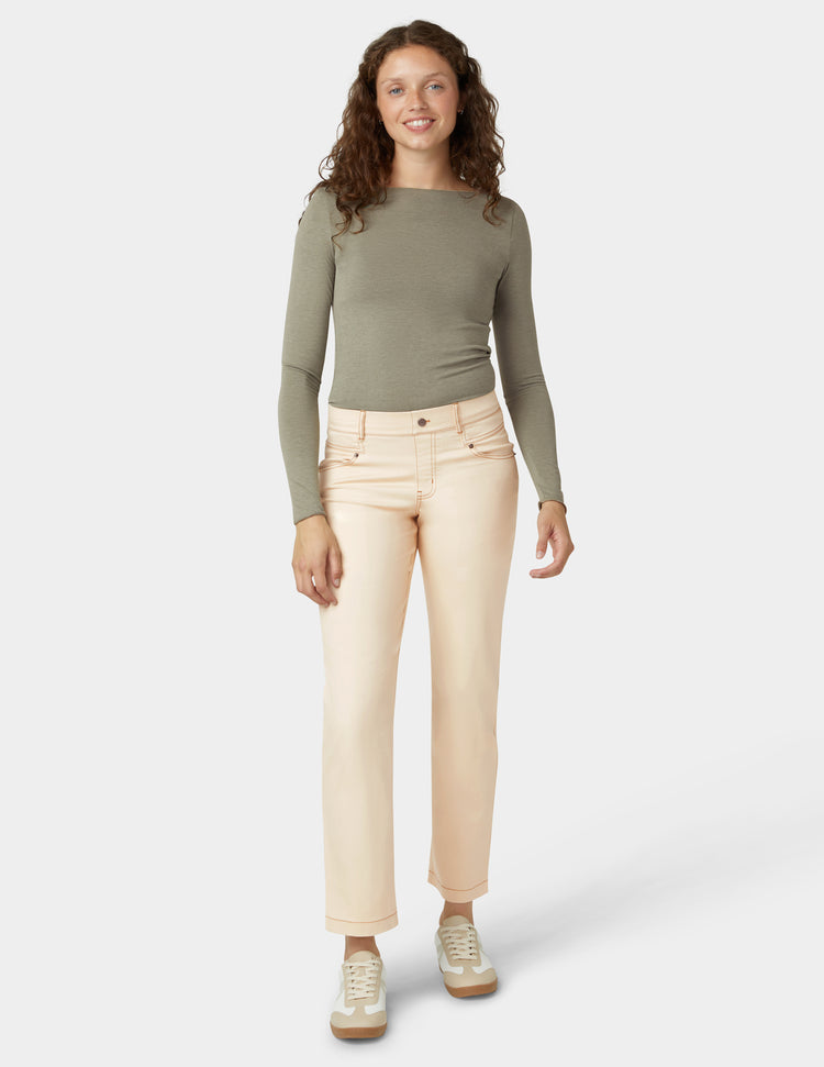 hue Crosshatch Denim Straight Leg Pant