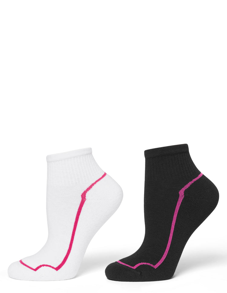 Hue Eco Sport Walking 1/4 Top Sock 2 Pair Pack