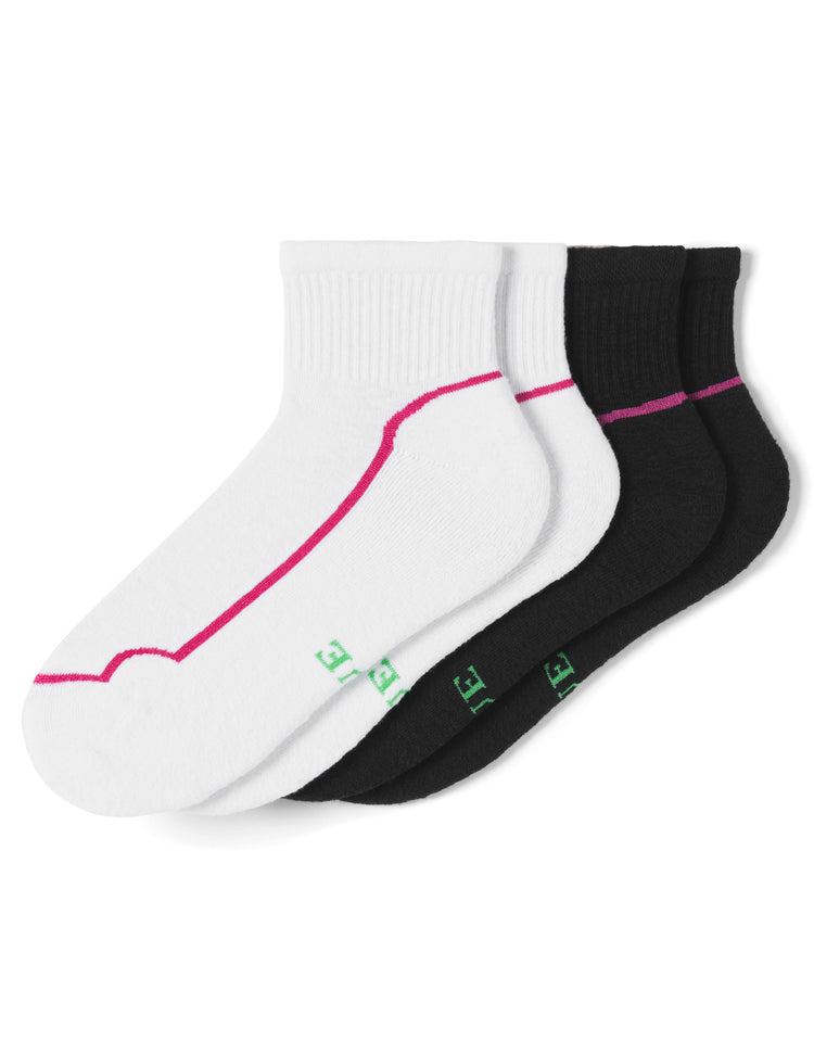hue Eco Sport Walking 1/4 Top Sock 2 Pair Pack