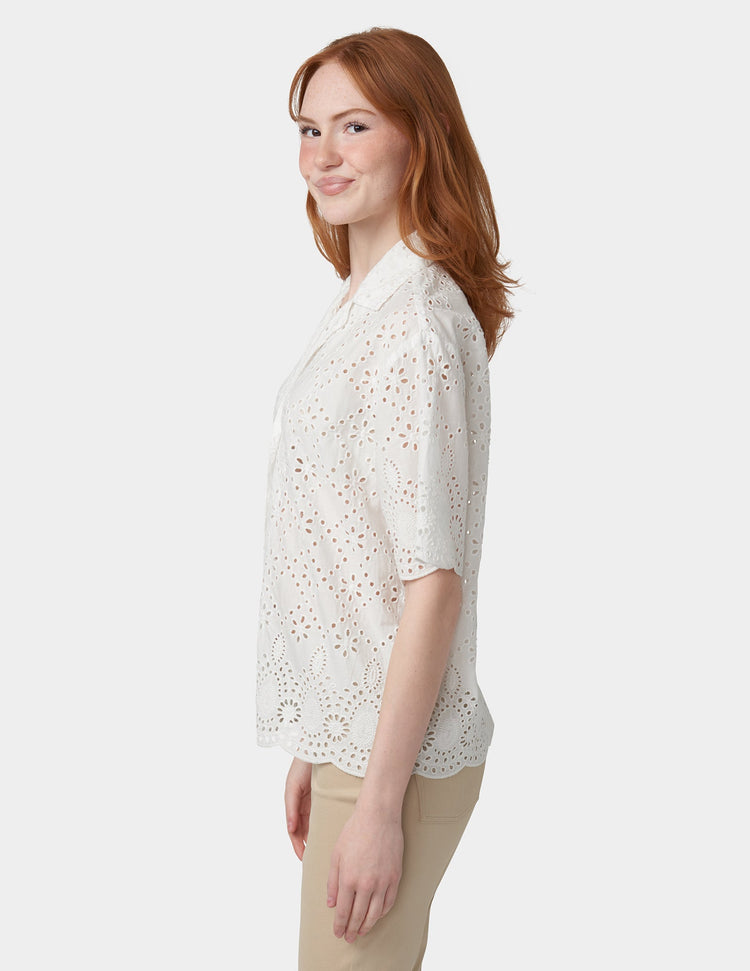 Hue Eyelet Camp Shirt