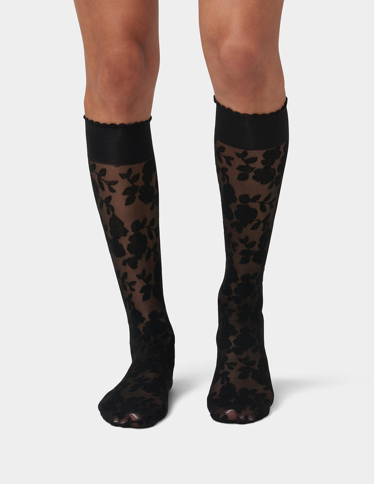 Hue Floral Lace Knee High