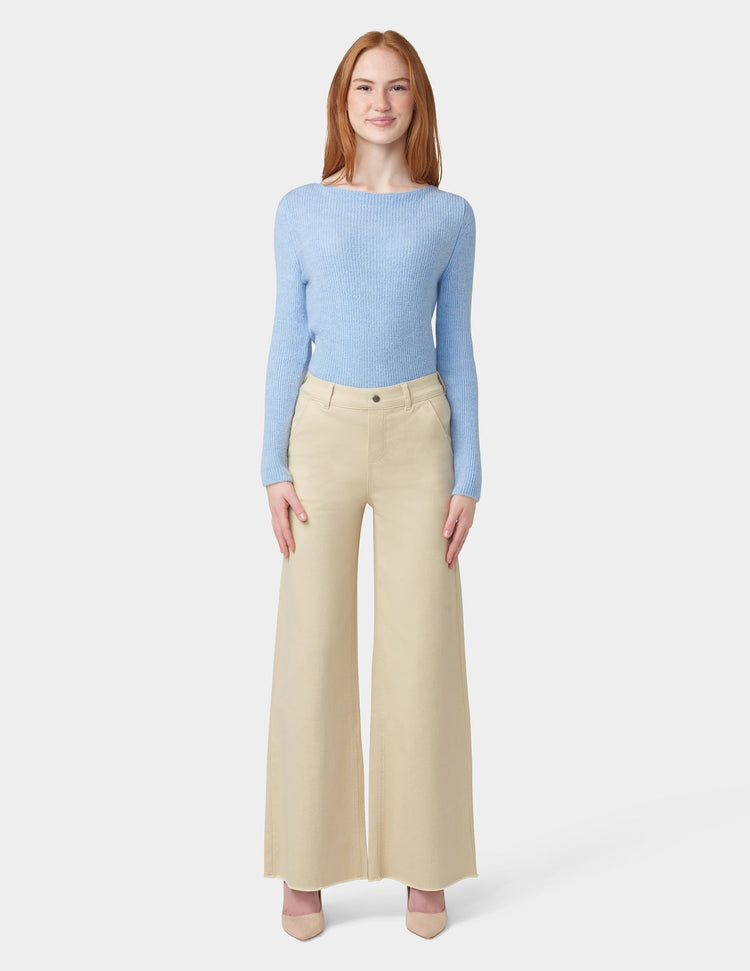 hue Frayed Edge Wide Leg Denim