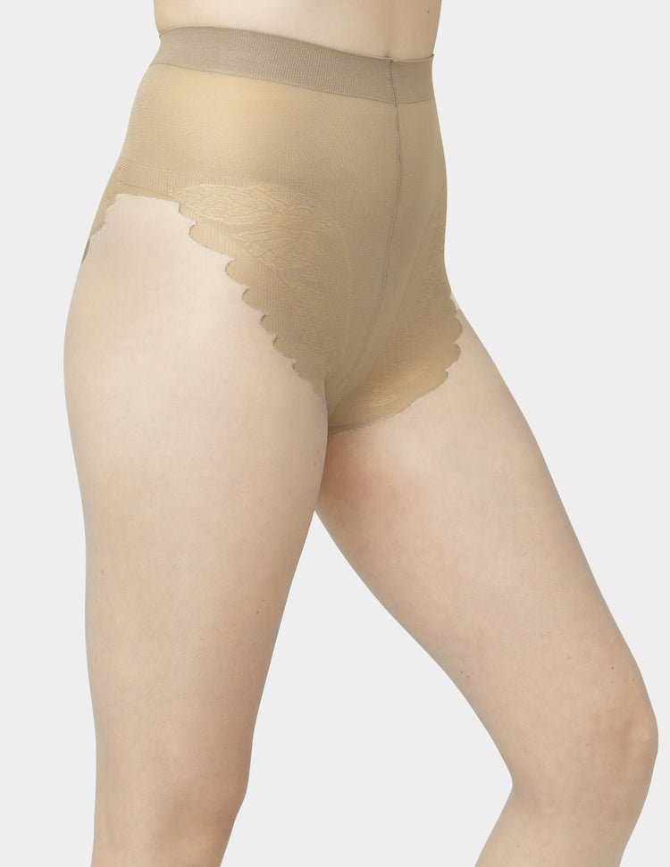 Hue French Lace Control Top Pantyhose