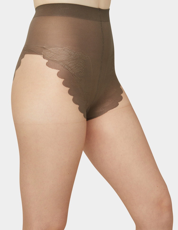 Hue French Lace Control Top Pantyhose