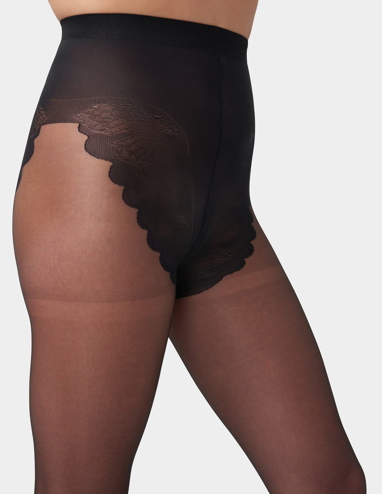 Hue French Lace Control Top Pantyhose