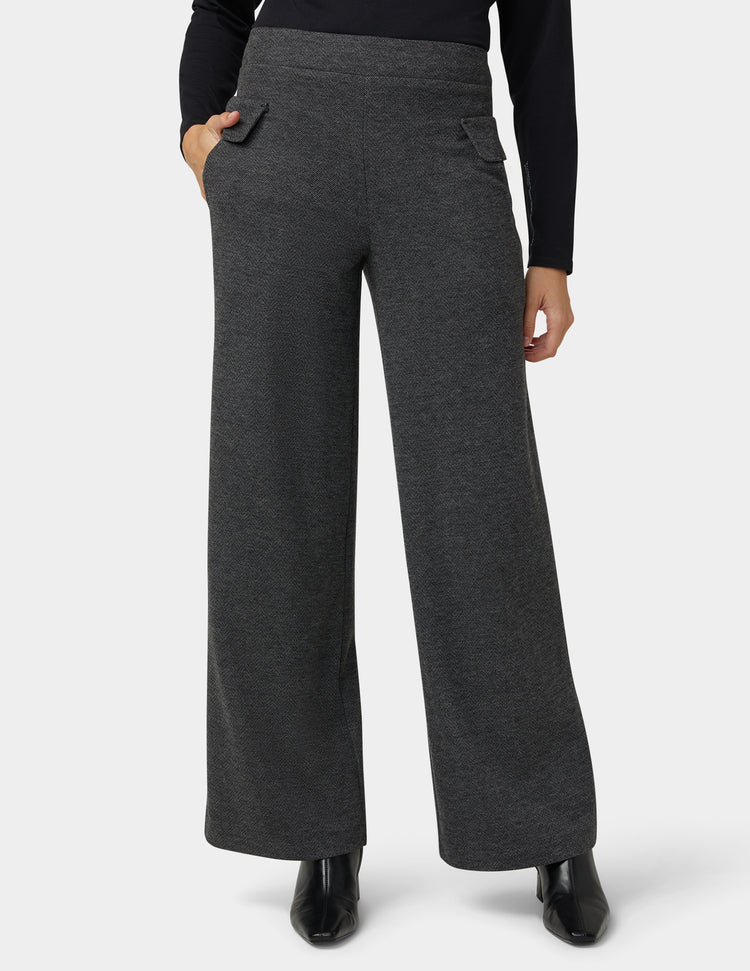 Hue Herringbone Wide Leg Pant