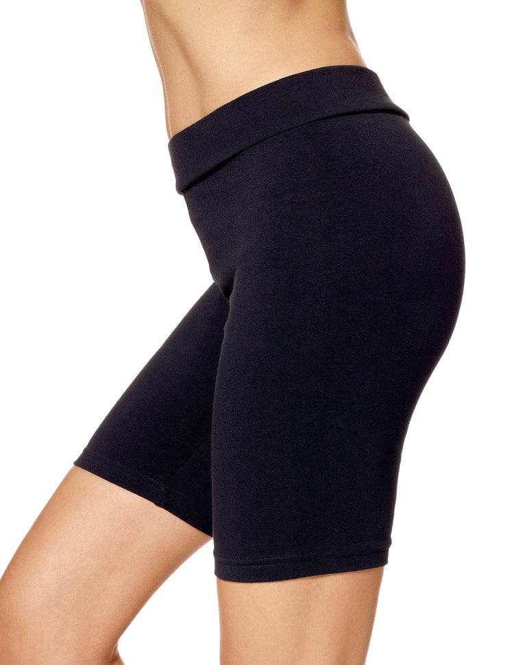 Hue Hi Waist Blackout Cotton Bike Shorts