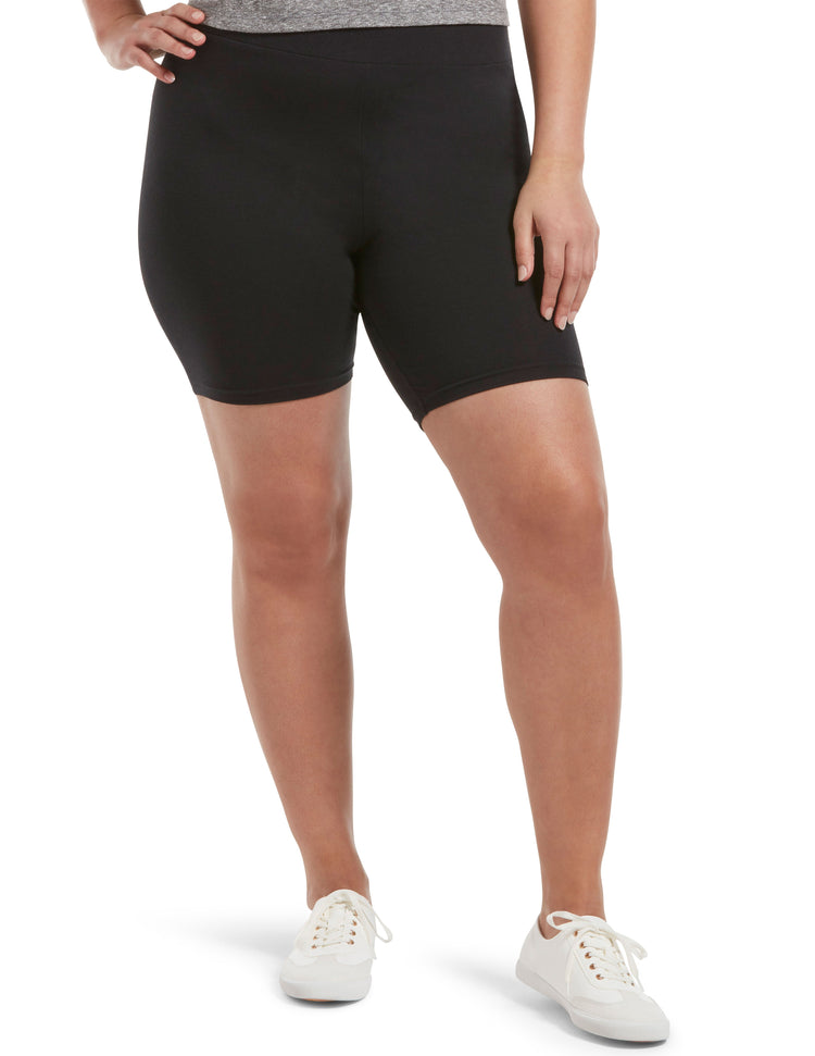 Hue Hi Waist Blackout Cotton Bike Shorts