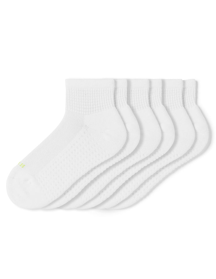 hue HUE Air Cushion Quarter Top Socks 3 Pair Pack