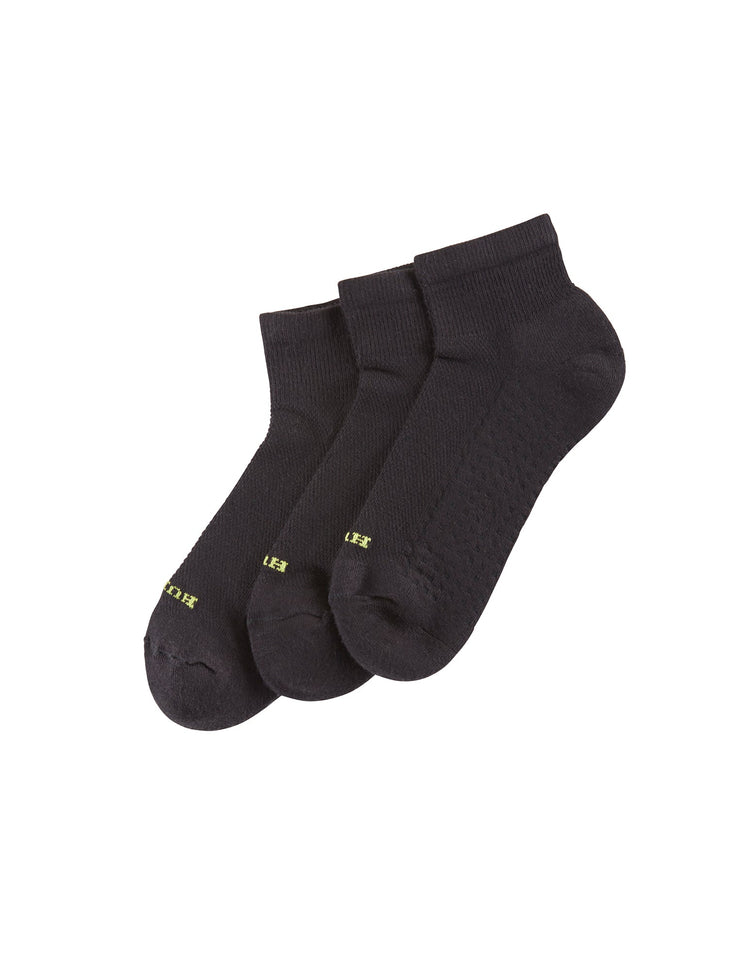 hue HUE Air Cushion Quarter Top Socks 3 Pair Pack
