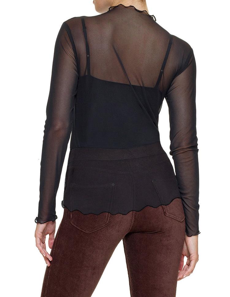 Hue Long Sleeve Mesh Top