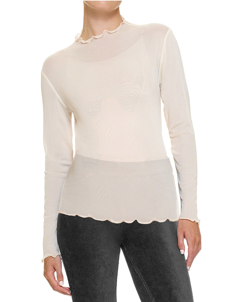 Hue Long Sleeve Mesh Top