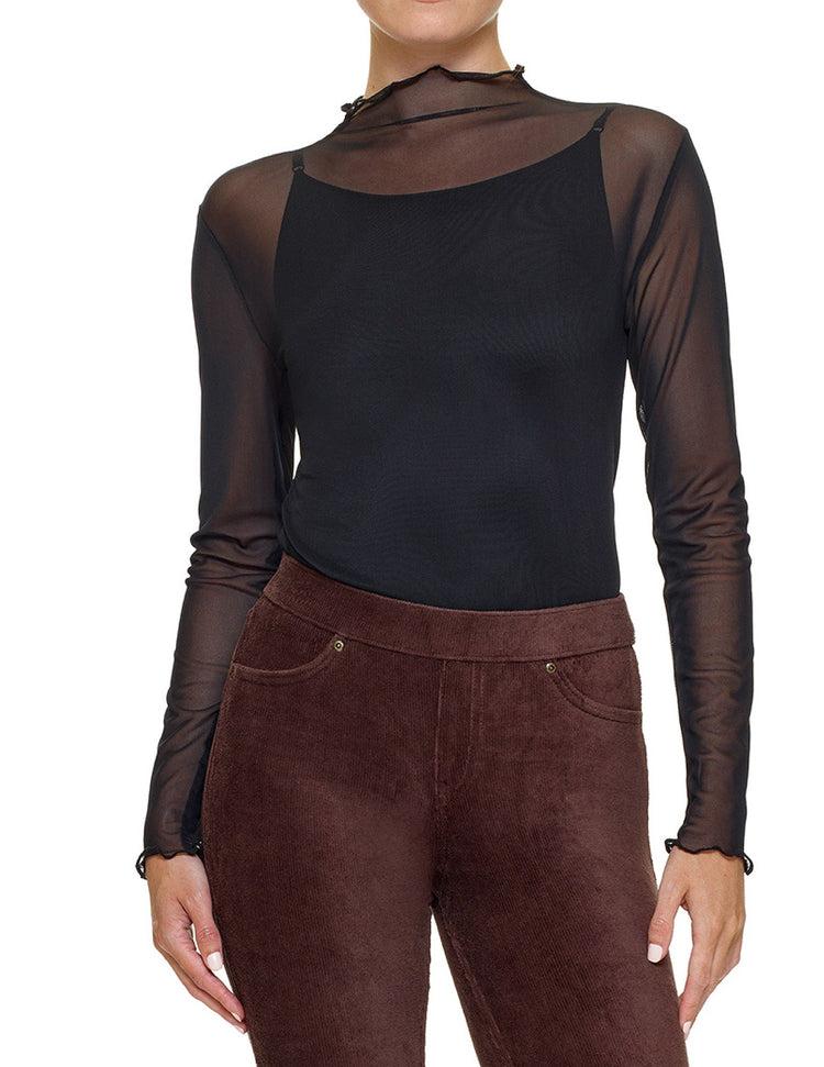 hue Long Sleeve Mesh Top