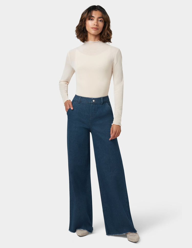 hue Olivia Wide Leg Denim Pant