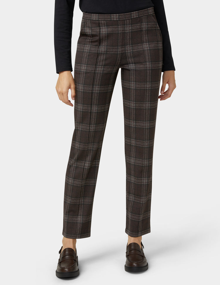 Hue Plaid Natural Rise Pull-On Trouser