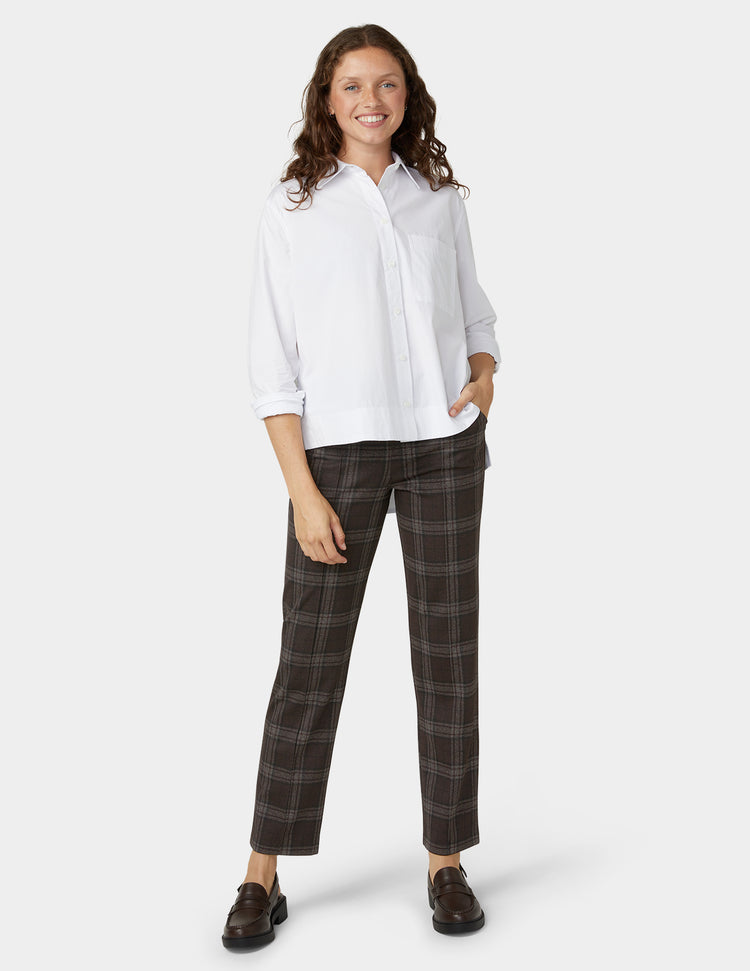 hue Plaid Natural Rise Pull-On Trouser