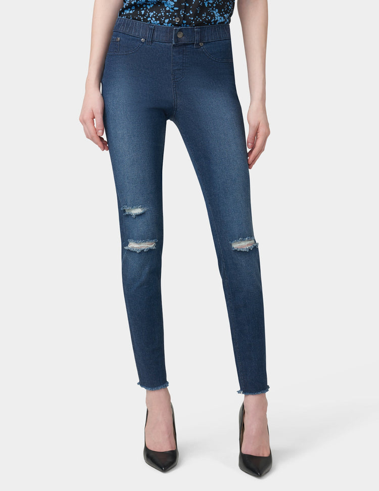 Hue Ripped Knee Denim Leggings