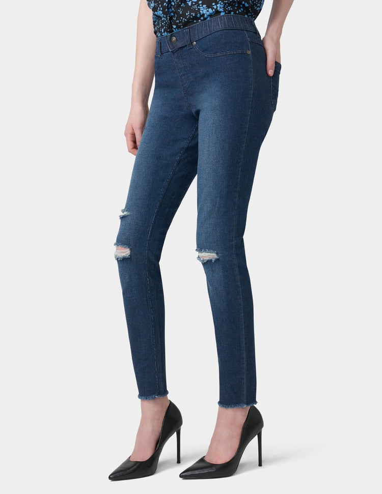 Hue Ripped Knee Denim Leggings