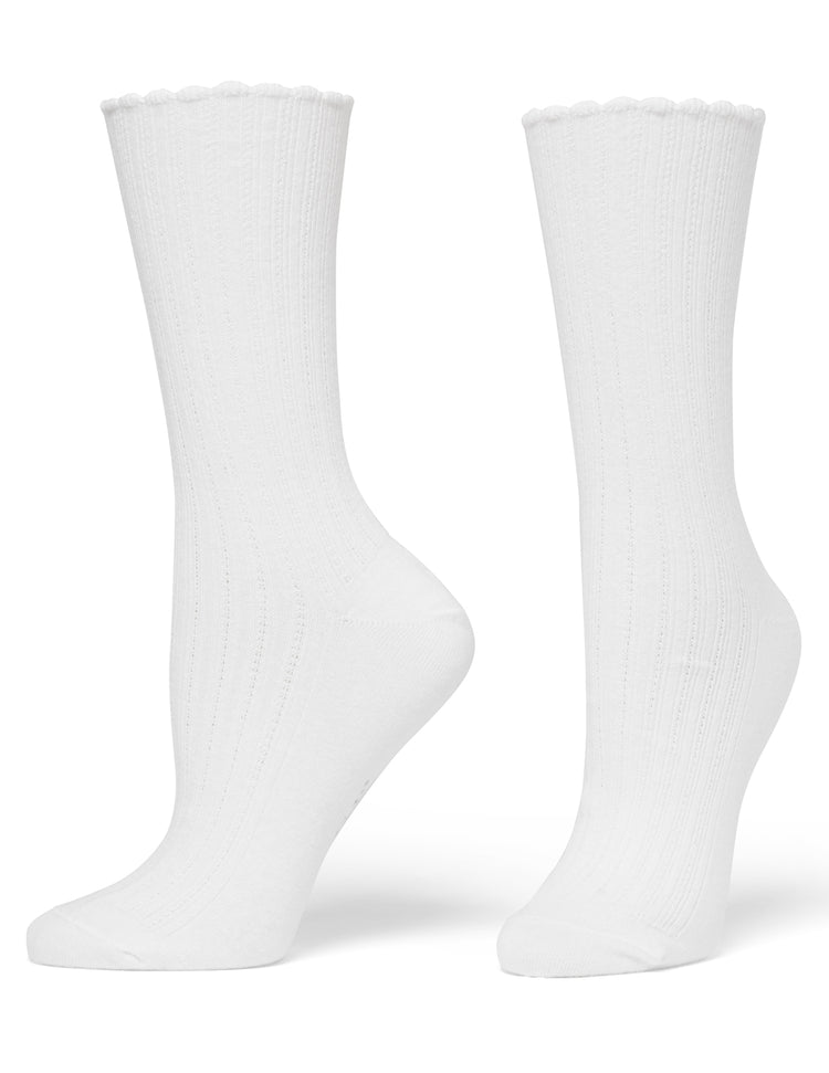 Hue Scalloped Pointelle Sock