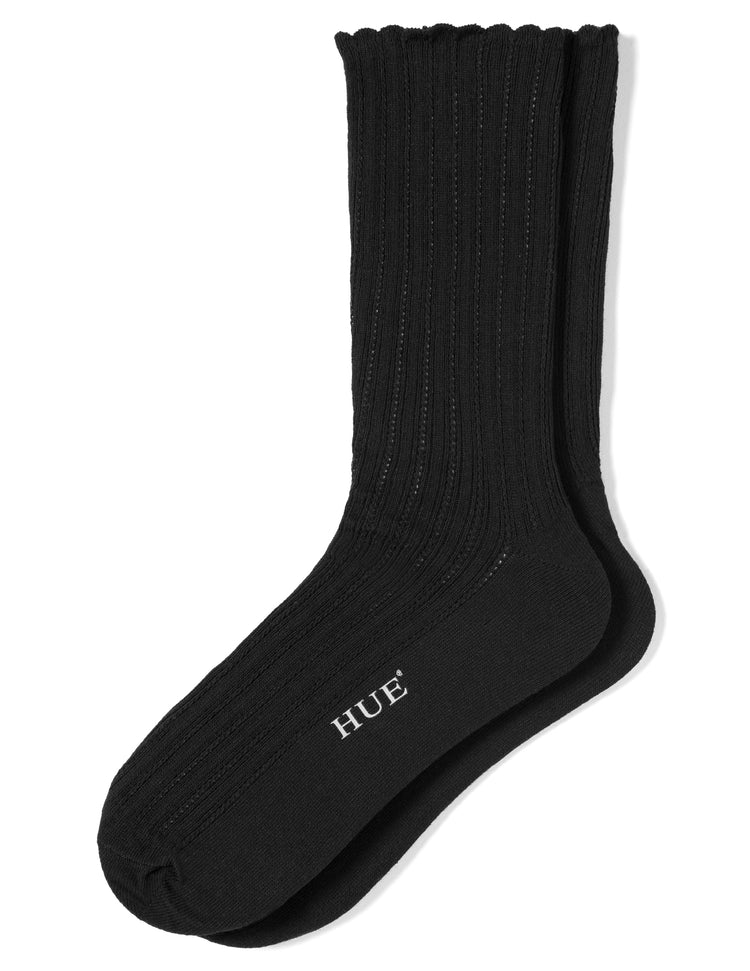 hue Scalloped Pointelle Sock