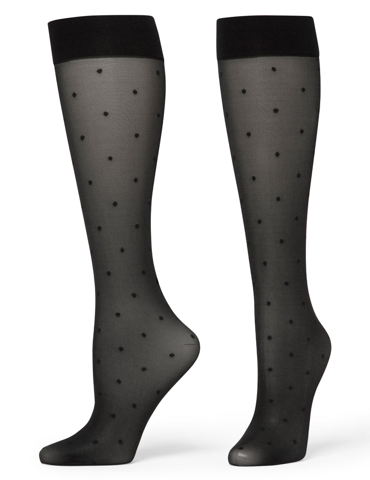 Hue Sheer Dot Knee High