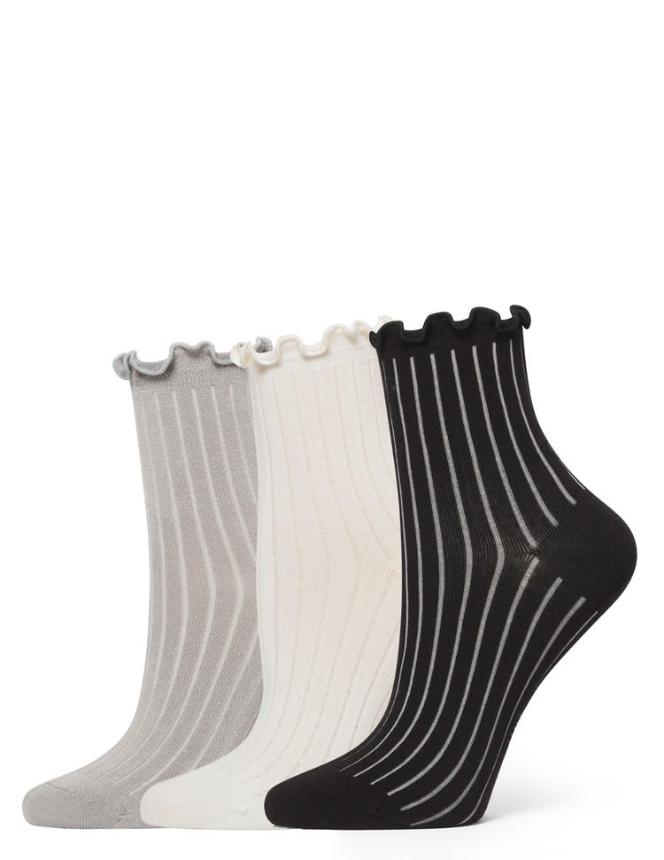 Hue Sheer Rib Anklet 3 Pair Pack