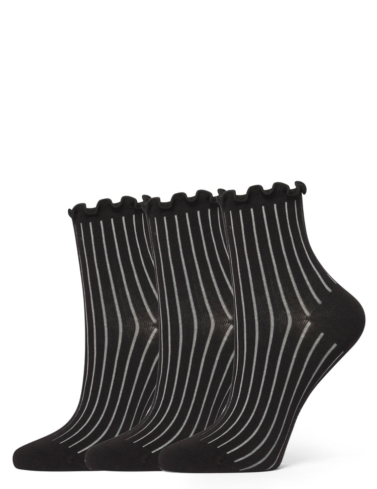 Hue Sheer Rib Anklet 3 Pair Pack