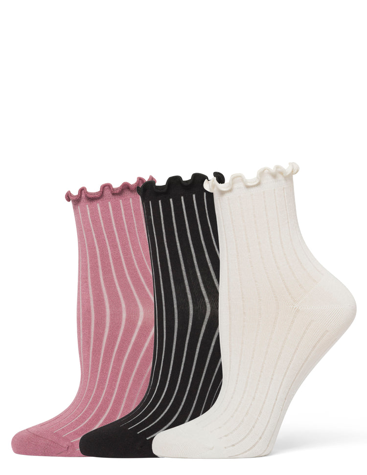 Hue Sheer Rib Anklet 3 Pair Pack