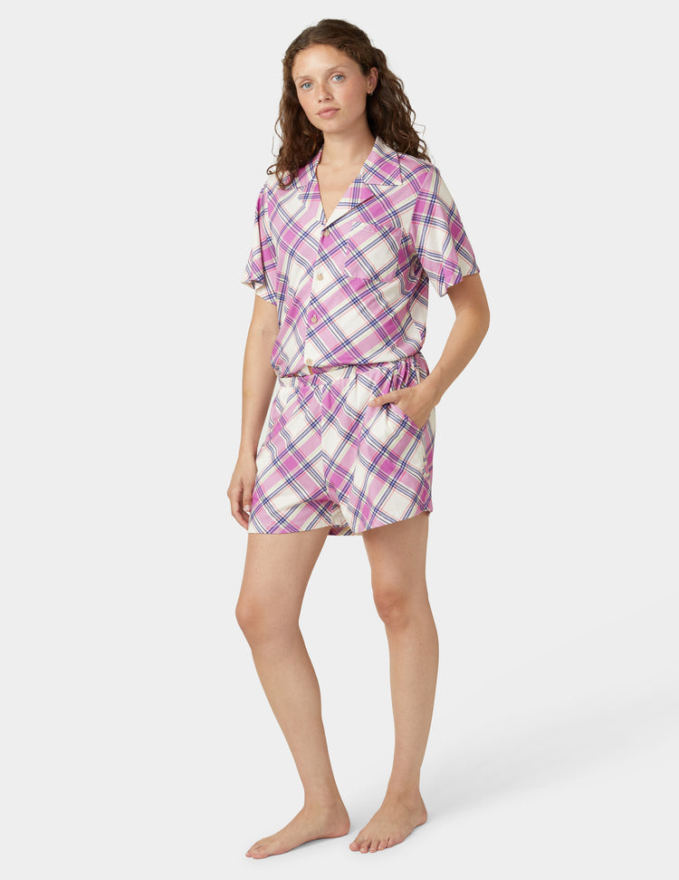 Hue Short Sleeve Notch Collar PJ Set