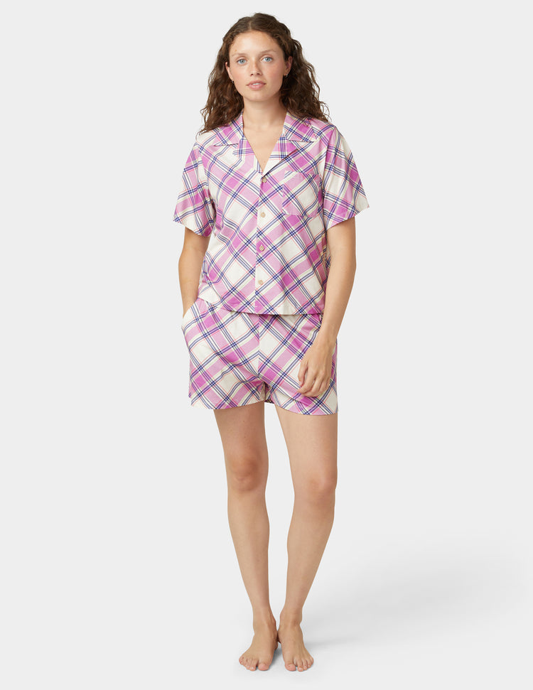 hue Short Sleeve Notch Collar PJ Set